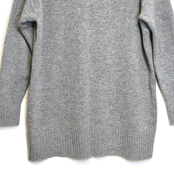 Athleta Wool Cashmere V Neck Long Sleeve Tunic Gray Sweater Cozy Minimalist M - Picture 6 of 16